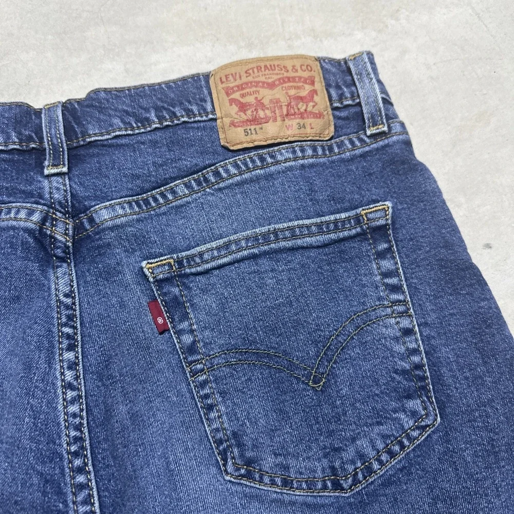 Y2K Grunge Distressed Men's SZ 34 Waist 511 Levi Shorts Denim Frayed Rock Punk